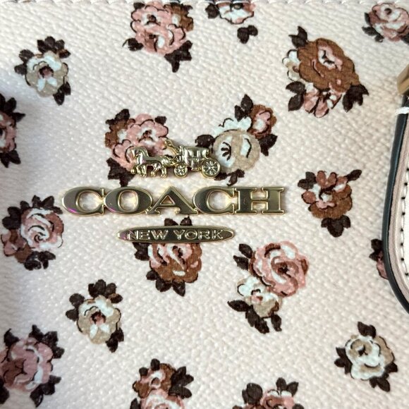 Coach Georgia Satchel Bag – Limited Edition Rose Floral Print Gold/Blush – NWT - Picture 5 of 16